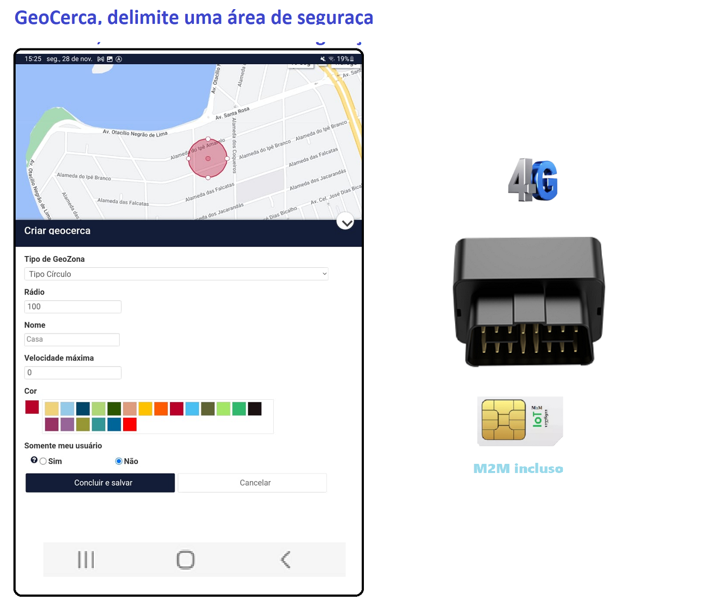Rastreador GPS 4G PLUG OBD2, App Tecnotrack - Imagem 6